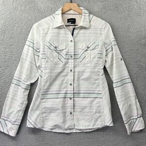 Marmot White and Gray Button Down Shirt